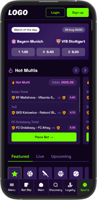 Sportsbook view — a different operator